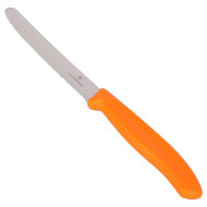 Нож кухонный для овощей VICTORINOX SwissClassic Serrated Orange 110мм (6.7836.L119)