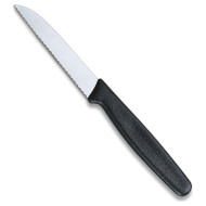 Нож кухонный для овощей VICTORINOX Standard Straight Serrated Black 80мм (5.0433)