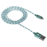 Кабель CANYON CFI-3 Sync & Charge Braided USB-A to Lightning 1м Green (CNE-CFI3G)