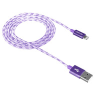 Кабель CANYON Sync & Charge Braided Apple Lightning 1м Purple (CNE-CFI3P)