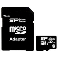 Карта памяти SILICON POWER microSDHC Elite 32GB UHS-I Class 10 + SD-adapter (SP032GBSTHBU1V10SP)