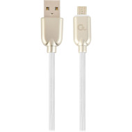 Кабель CABLEXPERT Premium Rubber Micro-USB White 1м (CC-USB2R-AMMBM-1M-W)