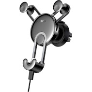 Автотримач для смартфона BASEUS YY Vehicle-Mounted Phone Charging Holder with USB Cable (IP Version) Black (SULYY-01)
