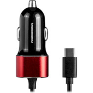Автомобільний зарядний пристрій MODECOM 1xUSB-A, 2.4A Black w/USB-C cable (ZT-MC-CU2K-09-TC)