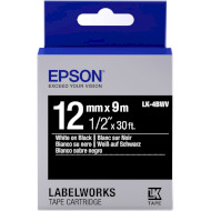 Стрічка EPSON LK-4BWV 12mm White on Black Vivid (C53S654009)