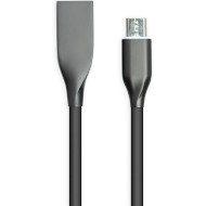 Кабель POWERPLANT USB2.0 AM/Micro-BM Silicone Black 2м (CA911233)