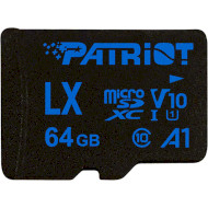 Карта пам'яті PATRIOT microSDXC LX 64GB UHS-I V10 A1 Class 10 + SD-adapter (PSF64GLX11MCX)