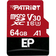 Карта пам'яті PATRIOT microSDXC EP 64GB UHS-I U3 V30 A1 Class 10 + SD-adapter (PEF64GEP31MCX)