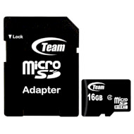 Карта пам'яті TEAM microSDHC 16GB Class 4 + SD-adapter (TUSDH16GCL403)