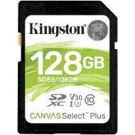 Карта пам'яті KINGSTON SDXC Canvas Select Plus 128GB UHS-I U3 V30 Class 10 (SDS2/128GB)