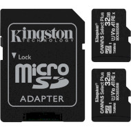 Набор из двух карт памяти KINGSTON microSDHC Canvas Select Plus 32GB UHS-I V10 A1 Class 10 + SD-adapter (SDCS2/32GB-2P1A)