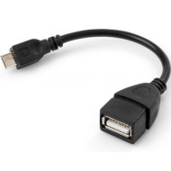 Кабель OTG VINGA USB2.0 AM to Micro-BM 0.15м Black (VCPDCOTGMBK)