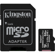 Набір з трьох карт пам'яті KINGSTON microSDXC Canvas Select Plus 64GB UHS-I V10 A1 Class 10 + SD-adapter (SDCS2/64GB-3P1A)