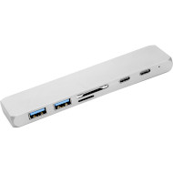Порт-реплікатор POWERPLANT USB-C to 1xHDMI, 2xUSB-C, 2xUSB3.0, SD/TF (CA911684)