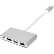 Порт-реплікатор POWERPLANT USB-C to 1xHDMI, 1xUSB3.0, 3xUSB2.0, PD (CA911707)