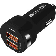Автомобильное зарядное устройство CANYON C-04 2xUSB-A, 2.4A Black (CNE-CCA04B)