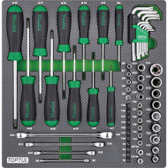 Набор инструментов автомобильный TOPTUL Tool Set C Tray Size 61пр (GEC6102)