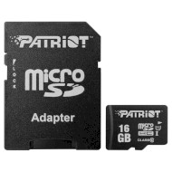 Карта памяти PATRIOT microSDHC LX 16GB UHS-I Class 10 + SD-adapter (PSF16GMCSDHC10)
