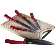 Набір кухонних ножів BERLINGER HAUS Metallic Line Burgundy Edition 6пр (BH-2552)