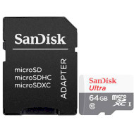Карта памяти SANDISK microSDXC Ultra for Android 64GB Class 10 + SD-adapter (SDSQUNR-064G-GN3MA)