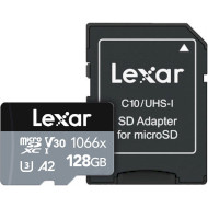 Карта пам'яті LEXAR microSDXC Professional 1066x 128GB UHS-I U3 V30 A2 Class 10 + SD-adapter (LMS1066128G-BNANG)