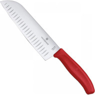 Нож кухонный VICTORINOX SwissClassic Santoku Red 170мм (6.8521.17B)