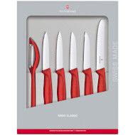 Набір кухонних ножів VICTORINOX SwissClassic Paring Knife Set Red 6пр (6.7111.6G)