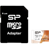 Карта памяти SILICON POWER microSDXC Superior Pro Colorful 256GB UHS-I U3 V30 A1 Class 10 + SD-adapter (SP256GBSTXDU3V20AB)