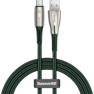Кабель BASEUS Water Drop-shaped Lamp SuperCharge Cable For Type-C 66W 2м Green (CATSD-N06)