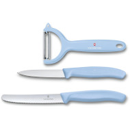 Набор кухонных ножей VICTORINOX SwissClassic Paring Knife Set with Tomato&Kiwi Peeler Light Blue 3пр (6.7116.33L22)