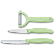 Набір кухонних ножів VICTORINOX SwissClassic Paring Knife Set with Tomato&Kiwi Peeler Light Green 3пр (6.7116.33L42)