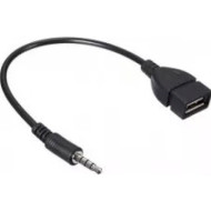 Адаптер VOLTRONIC mini-jack 3.5 мм - USB-A Black (YT-C-AUX(M)/USB(F))