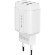 Зарядний пристрій BOROFONE BA37A Speedy 2xUSB-A, 2.4A, 12W White