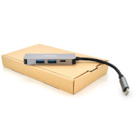Порт-репликатор VEGGIEG USB-C to USB3.0x2/HDMI/PD Silver (TC04)