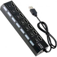 USB хаб з вимикачами MERLION YT-H7SHS-B