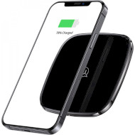 Беспроводное зарядное устройство USAMS Zinc Alloy Ultra-thin Fast Wireless Charger Black (CD154CDX01)