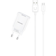 Зарядное устройство USAMS T21 Single USB Travel Charger White w/Micro-USB cable (T21OCMC01)