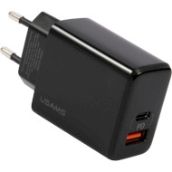 Зарядное устройство USAMS US-CC133 T40 QC3.0+PD Digital Display Fast Charger Black (CC133TC01)