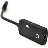 Адаптер VOLTRONIC Type-C Male to Type-C Female + minijack 3.5mm Black (NX-K-203)