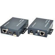 Подовжувач HDMI по крученій парі MERLION до 200м, 1080P, з БЖ HDMI Black (YT-SCPE HDM-200M1080P+A)