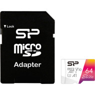 Карта пам'яті SILICON POWER microSDXC Elite 64GB UHS-I V10 A1 Class 10 + SD-adapter (SP064GBSTXBV1V20SP)