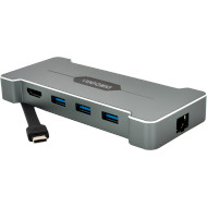 Порт-репликатор VEGGIEG USB-C to USB3.0x3/HDMI/RJ45/PD Silver (TC06)