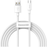 Комплект з 2 кабелів BASEUS Simple Wisdom Data Cable Kit for Micro-USB 1.5м White (TZCAMZJ-02)
