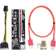 Райзер DYNAMODE PCI-E x1 to 16x 60cm USB 3.0 Red Cable SATA to 6-pin Power v.009S Plus (RX-RISER 009S PLUS)