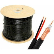 Коаксіальний кабель з живленням ATIS RG590-CU+2x0.75 PE 305м Black