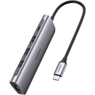Порт-репликатор UGREEN CM136 5-in-1 USB-C Hub with 4K HDMI Alu Space Gray (70495)