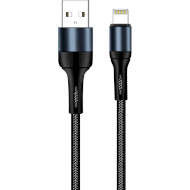 Кабель COLORWAY Nylon Braided USB to Apple Lightning 2.4A 1м Black (CW-CBUL045-BK)