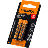 Батарейка VIDEX Super Heavy Duty AAA 410mAh 2шт/уп (R03P/AAA 2PCS SB)