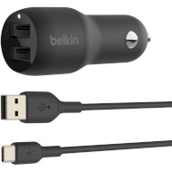 Автомобільний зарядний пристрій BELKIN Boost Up Charge Dual USB-A Car Charger 24W w/USB-A to USB-C cable Black w/Type-C cable
