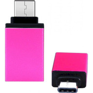 Адаптер OTG USB3.1 Type-C - USB AF Pink (S0903)